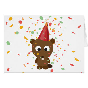 Cute Confetti Party Beaver
