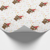 Cute Confetti Party Beaver Cadeaupapier (Hoek)