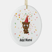 Cute Confetti Party Beaver Keramisch Ornament (Rechts)