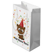 Cute Confetti Party Beaver Klein Cadeauzakje (Achterkant Gekanteld)