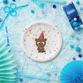 Cute Confetti Party Beaver Papieren Bordje (Feest)