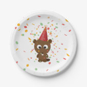 Cute Confetti Party Beaver Papieren Bordje (Voorkant)
