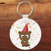Cute Confetti Party Beaver Sleutelhanger (Voorkant)