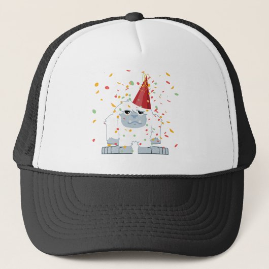 Cute Confetti Party Yeti Trucker Pet (Voorkant)