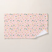 Cute Confetti Polka Dots Pattern Blush Green Bad Handdoek (Handdoek)