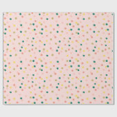 Cute Confetti Polka Dots Pattern Blush Green Cadeaupapier (Vlak)