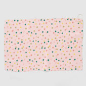 Cute Confetti Polka Dots Pattern Blush Green Golfhanddoek (Horizontaal)
