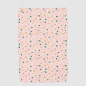 Cute Confetti Polka Dots Pattern Blush Green Golfhanddoek (Voorkant)
