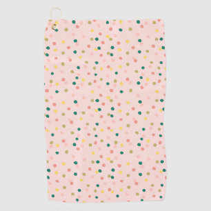 Cute Confetti Polka Dots Pattern Blush Green Golfhanddoek