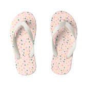 Cute Confetti Polka Dots Pattern Blush Green Kinder Teenslippers (Voetbed)