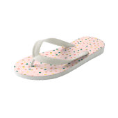 Cute Confetti Polka Dots Pattern Blush Green Kinder Teenslippers (Schuin)