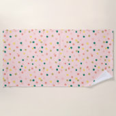 Cute Confetti Polka Dots Pattern Blush Green Strandlaken (Voorkant)