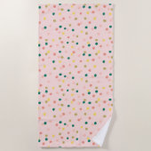 Cute Confetti Polka Dots Pattern Blush Green Strandlaken (Voorkant)