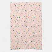 Cute Confetti Polka Dots Pattern Blush Green Theedoek (Verticaal)