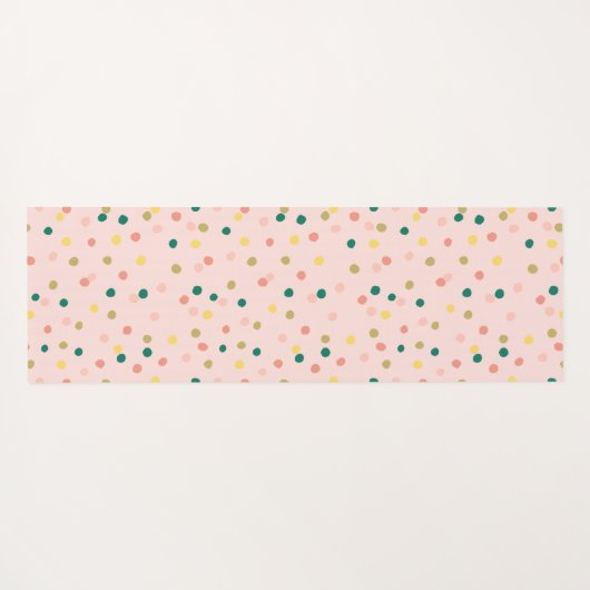 Cute Confetti Polka Dots Pattern Blush Green Yogamat (Achterkant (horizontaal))