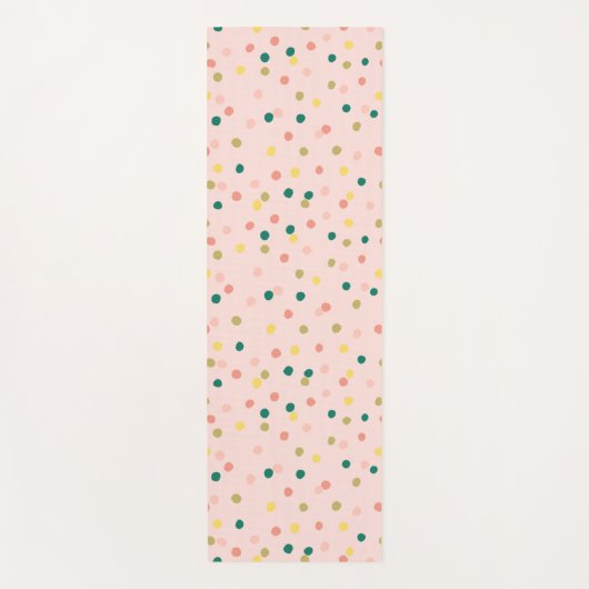 Cute Confetti Polka Dots Pattern Blush Green Yogamat (Voorkant)