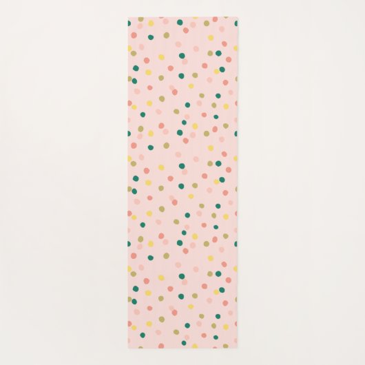 Cute Confetti Polka Dots Pattern Blush Green Yogamat (Achterkant)