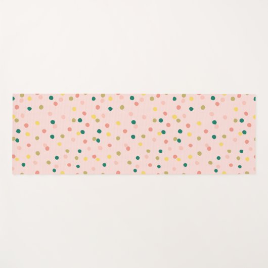 Cute Confetti Polka Dots Pattern Blush Green Yogamat (Voorkant (horizontaal))