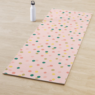 Cute Confetti Polka Dots Pattern Blush Green Yogamat