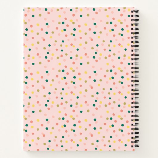 Cute Confetti Polka Dots Pattern Blush Sketchbook Notitieboek (Achterkant)