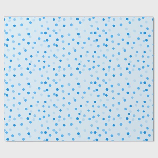 Cute Confetti Polka Dots Pattern in Blue Cadeaupapier (Vlak)