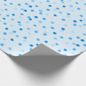 Cute Confetti Polka Dots Pattern in Blue Cadeaupapier (Hoek)