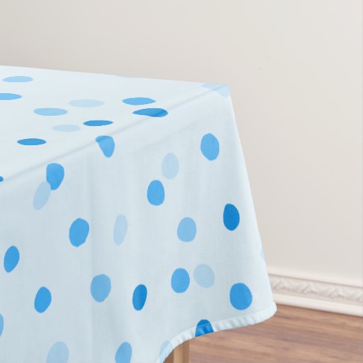 Cute Confetti Polka Dots Pattern in Blue Tafelkleed (Voorbeeld)