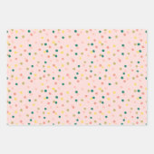 Cute Confetti Polka Dots Pattern roze Green Inpakpapier Vel (Voorkant 3)