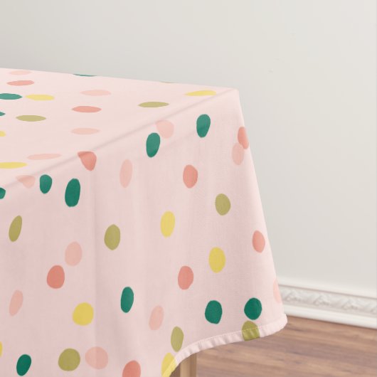 Cute Confetti Polka Dots Pattern roze Green Tafelkleed (Voorbeeld)