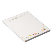 Cute Confetti Signature Script Note Kaart Notitieblok (Schuin)
