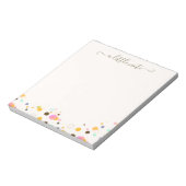Cute Confetti Signature Script Note Kaart Notitieblok (Linkerzijde)