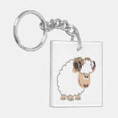 Cute Confident Cartoon Ram Acryllic Sleutelhanger (Voorkant Links)