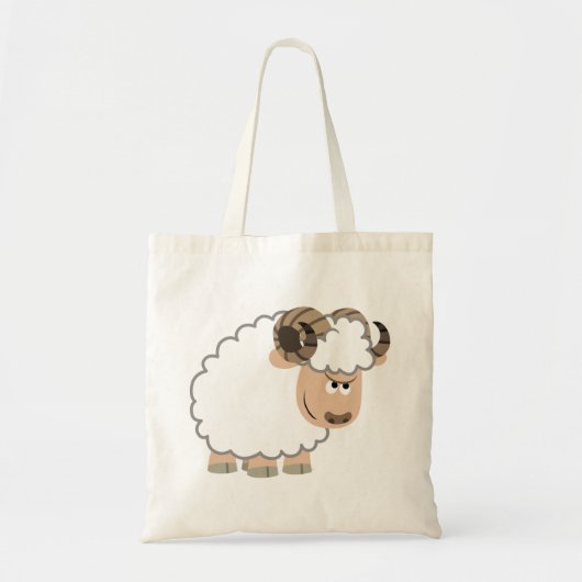 Cute Confident Cartoon Ram Bag Tote Bag (Voorkant)