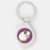 Cute Confident Cartoon Ram Metal Sleutelhanger (Voorkant)