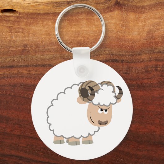 Cute Confident Cartoon Ram Sleutelhanger (Voorkant)