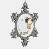 Cute Confident Cartoon Ram Tin Sneeuwvlok Ornament (Links)