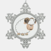 Cute Confident Cartoon Ram Tin Sneeuwvlok Ornament (Voorkant)