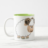 Cute Confident Cartoon Ram Tweekleurige Koffiemok (Links)