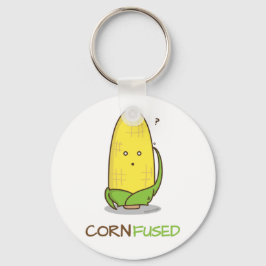 Cute Confused Corn Funny Pun Sleutelhanger