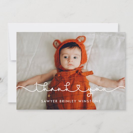 Cute Connect hartfont Baby shower - Hartelijk dank Bedankkaart (Voorkant)