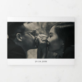 Cute connect hartfont photobruiloft drieluik uitnodiging