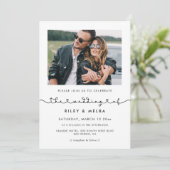 Cute connect hartfont photobruiloft kaart (Staand voorkant)