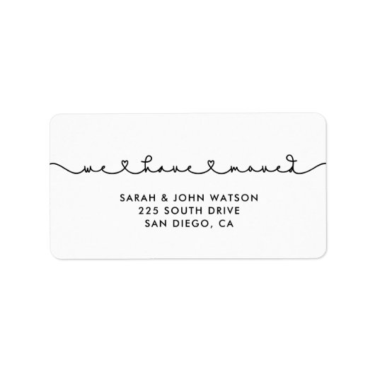 Cute Connect hartfont We hebben verplaatst Etiket (Voorkant)