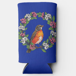 Cute Connecticut Bird With Kalmia latifolia Seltzer Blikjeskoeler