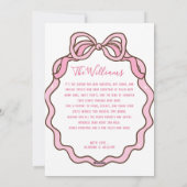 Cute Conquette Roze Strik Custom Fotokerstkaart Feestdagenkaart (Achterkant)