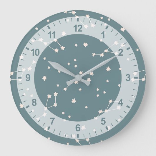 Cute Constellation Sky Pattern Grote Klok (Voorkant)