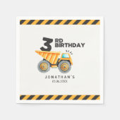 Cute Construction Birthday Boy Party 3th Years Servet (Voorkant)