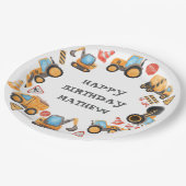 Cute Construction Birthday Papieren Bordje (Gekanteld)