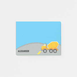 Cute Construction Cement Mixer Truck Boys Post-it® Notes