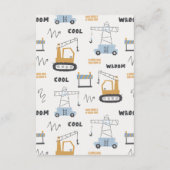 Cute Construction Crane Advice for Mum Baby shower Informatiekaartje (Achterkant)